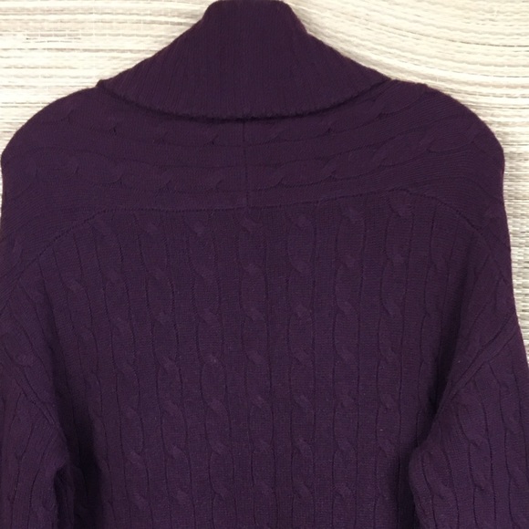 POLO Ralph Lauren 100% Cashmere Open Front Cable Knit Cardigan Sweater Size S - Picture 6 of 10